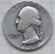 0677 USA 25 centów QUARTER 1945 D  srebro rzadsza