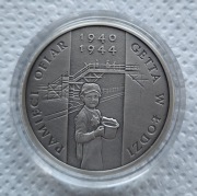 Moneta 20 zł 2004 r. Pamięci Ofiar Getta w Łodzi, folder