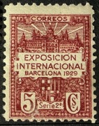 Hiszpania, główny budynek wystawy, herb Barcelony, 5 C (5 centimos)