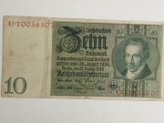 Sprzedam banknot Niemcy 10 marek 1929r. seria U