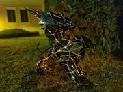 Nowoczesna metalowa rzeźba + LED przedstawiająca Gryfa