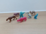 7 figurek niedźwiedź puma pelikan nosorożec kondor wielbłąd lew czasy PRL 