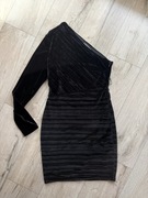 Bershka welurowa aksamitna sukienka impreza m mała czarna