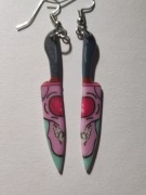 Kolczyki noże halloween 