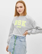 BERHKA BSK 1998 BLUZA KRÓTKA SZARA  J. NOWA  34 XS