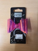 spinka kokardka do włosów różowa połyskująca glamour