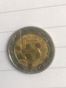 Sprzedam unikatowe 5 zł z dziwnymi plamami 