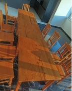 Stół Sosna z krzesłami 4x lakierowane 100x 80 x 85