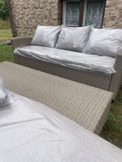 Ławka i leżak ogrodowy z poduszkami 