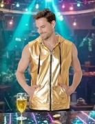 Męska zlota kamizelka bezrękawnik z kapturem na zamek xxl 2xl