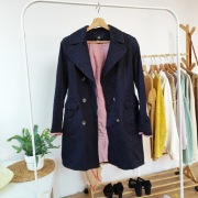 Płaszcz klasyczny czarny 40 L H&M dwurzędowy elegancki płaszczyk dwurzędówk