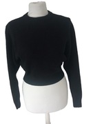 Zara ciepły krótki sweter damski czarny r S/36