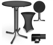 składany stół barowy, 110 cm, czarny