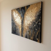 Obraz Strukturalny Na Płótnie akryl i złoto 