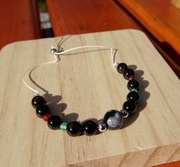 Bransoletka Agat na nici jedwabnej Rękodzieło kamienie