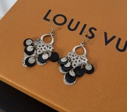 Kolczyki wiszące czarne srebrne