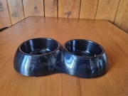 podwójna miska * czarna