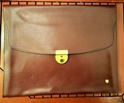 Skórzany organizer biznesowy/aktówka marki Jerome Leplat. Vintage.