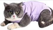 Body dla kota po operacji Z zabezpieczeniem przed lizaniem r. L fioletowa 