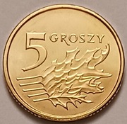 5 gr groszy 2022 mennicze - najniższy nakład 