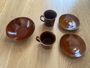 Pruszków talerzyki kubki miska 5 szt. bardzo dobry stan