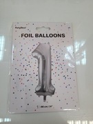 Balon foliowy srebrny "1"