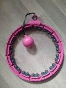 FUUHOMDY Q-6 hula hop z kulką obciążeniową,różowa, z licznikiem LED