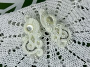 Kolczyki ślubne ślub sutasz soutache
