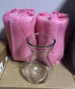 Zestaw trzech wazoników szklany ok 13,5cm bezbarwny