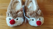 Ocieplane kapcie z futerkiem w kształcie renifera Sinsay