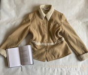 Kurtka kożuch beż nude na zimę Wallis L