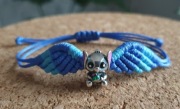 Bransoletka charms Stitch skrzydła hand made