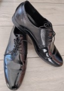 Buty męskie skórzane lakierowane eleganckie r44