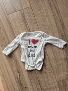 So Cute body I love mum and dad serce białe długi rękaw kopertowe 62