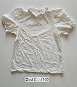 biała bluzka + granatowe spodnie - elegancki zestaw - 134/140 - Cool Club