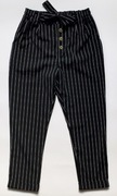 H&M czarne spodnie w białe prążki rozm. 134 PRAWIE NOWE