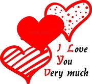 Grafika SVG Wektor Walentynki Serca I Love You Very much English version