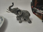 Figurka Słoń  wys. 17 cm kolor srebrny, szary