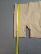 legginsy getry beżowe prążek sportowe, spodenki na siłownię, XS