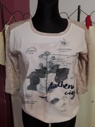 Bluzka kwiatek rękaw 3/4 wyprzedaż 