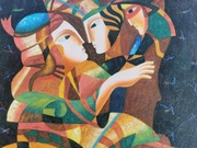 Akryl na płótnie – BURNETT Wymiary: 91x61 cm, kompozycja kubistyczna