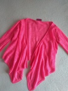 Next UK piękny jaskrawy różowy sweterek kardigan waterfall 4-6lat