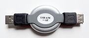 Przedłużacz USB AM-AF A-A 1m, zwijany na rolce