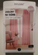 SMUKEE różowe zasłony w liście 2 sztuki 138 x 250 cm NA TAŚMIE NOWE 