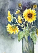Bukiet ze słonecznikami Original Akwarela A4