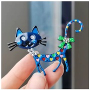 Śliczna, zabawna broszka ,kotek ,kot kolorowy ,piękny 