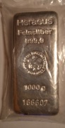 Sztabka czystego srebra 999,99, waga1 kg firmy Heraeus