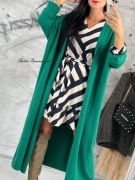 SWETER KARDIGAN DŁUGI BASIC ITALIA MODA ZIELONY