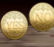 Duża Moneta szczęścia YES/NO Podejmowanie decyzji Antyczna