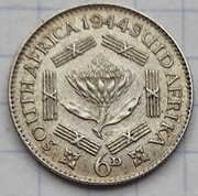 #1579 RPA 6 pensów 1944 rzadka! srebro 